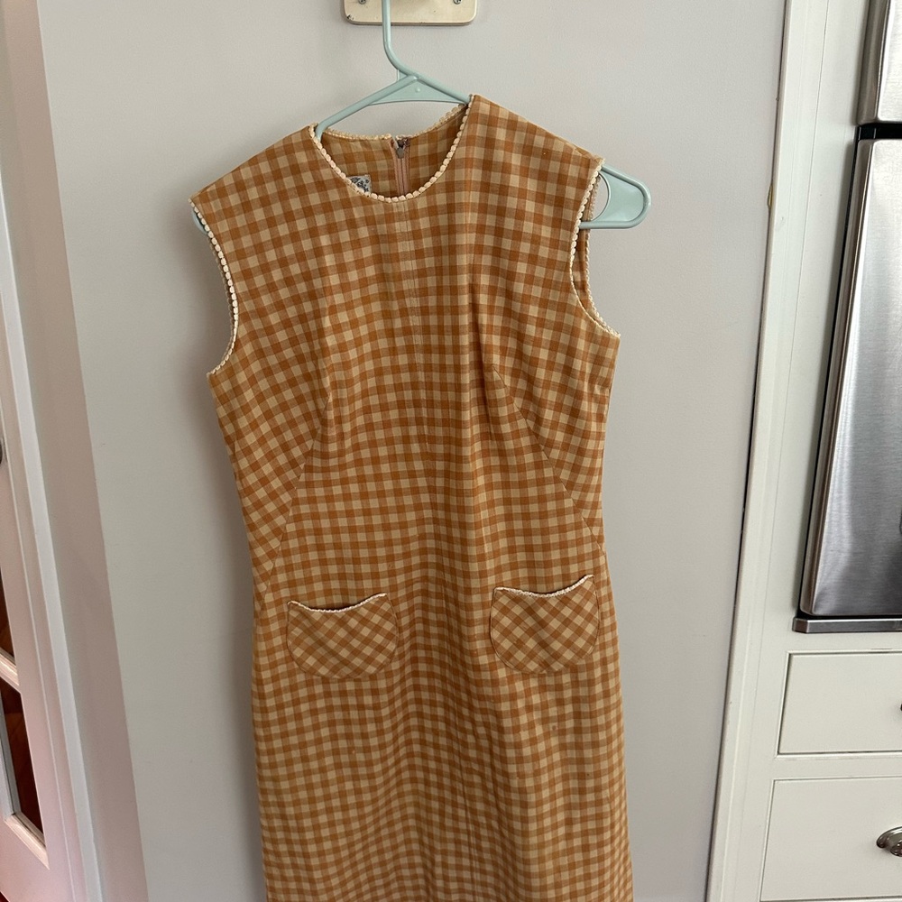 Vintage Yellow Gingham Dress